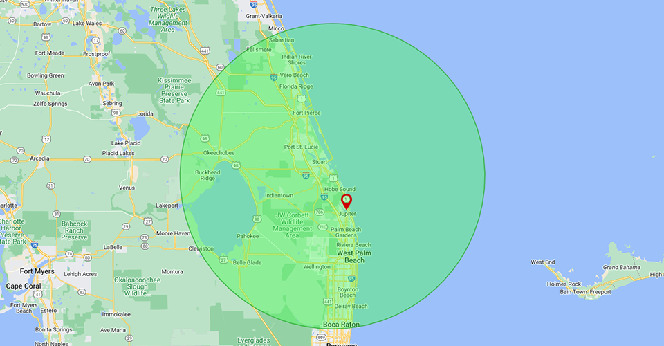 Striptique - Service area map