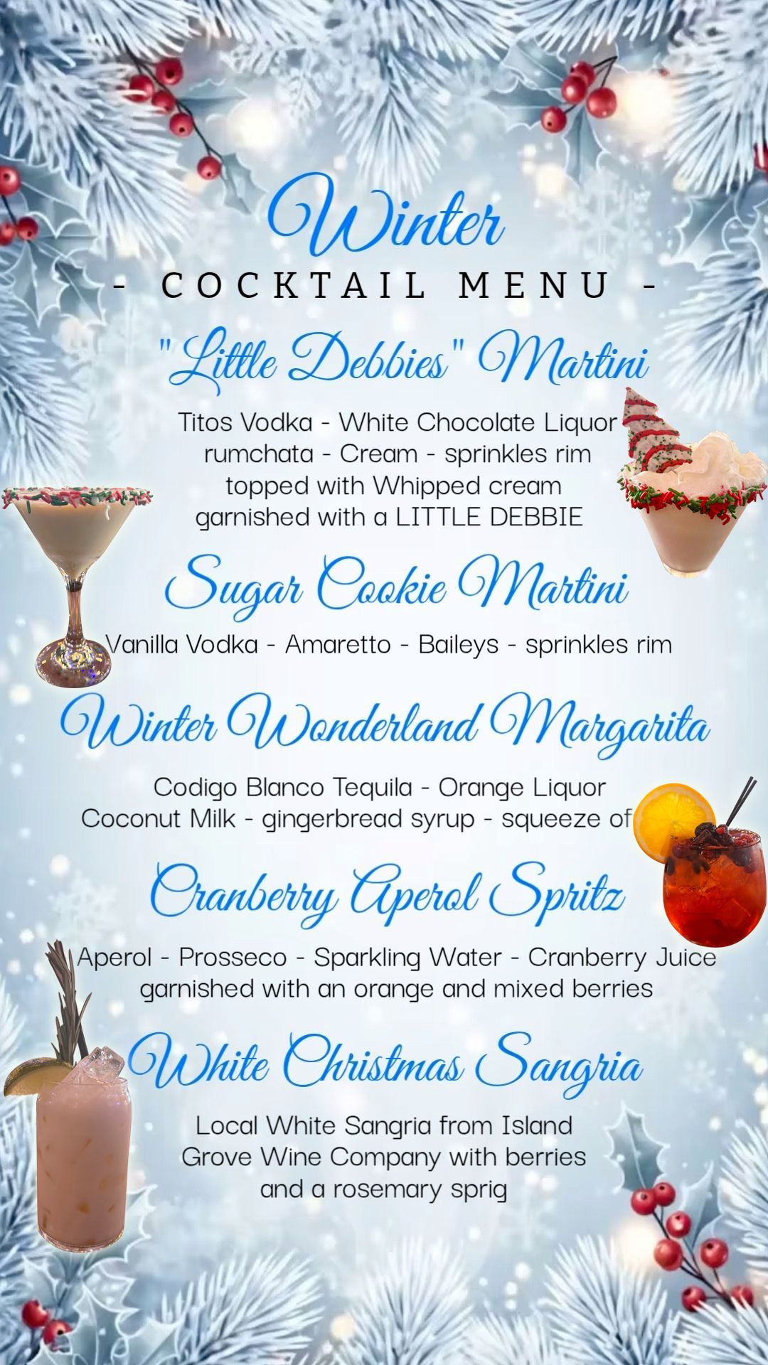 Winter Cocktail Menu