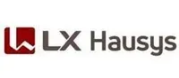 A logo for lx hausys is shown on a white background.