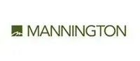 The mannington logo is green and white on a white background.