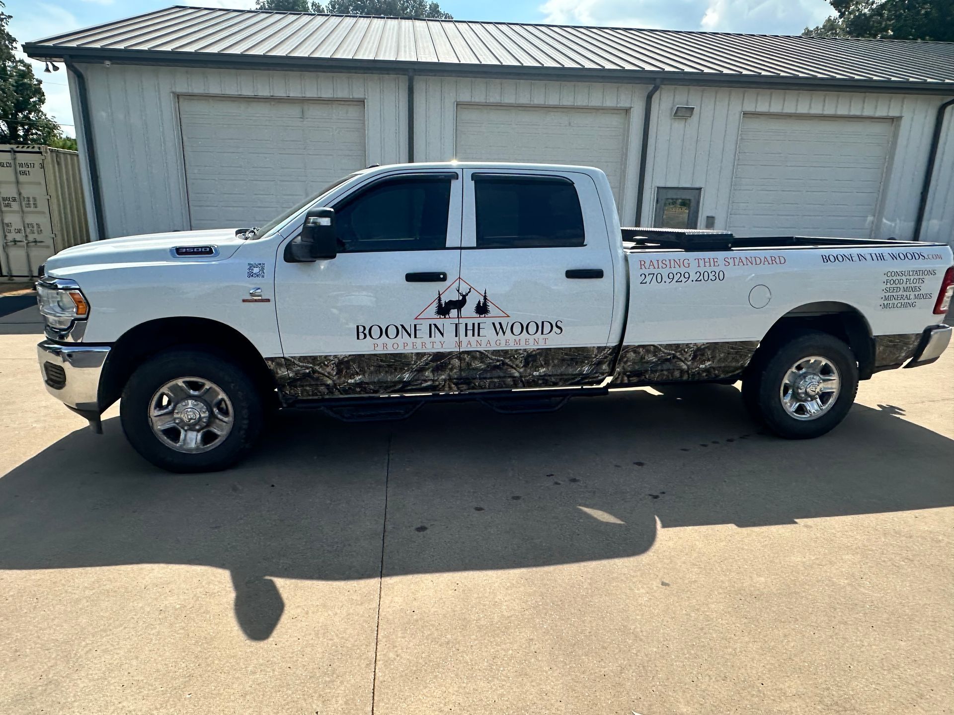White work truck with