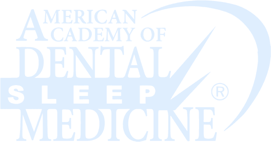 American Academy of Dental Sleep Medicine logo in light blue.