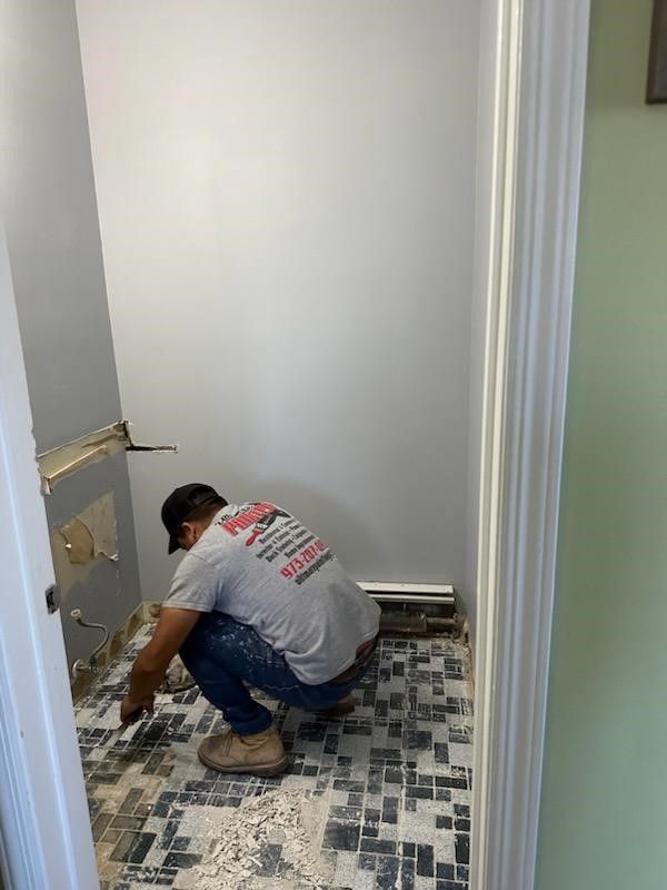 bathroom floor install
