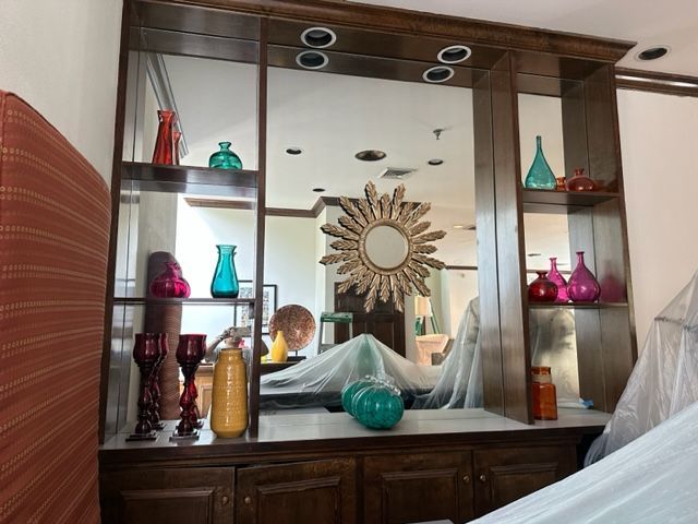 Wood display cabinet