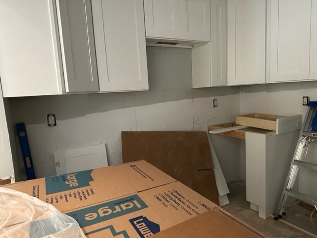 Newly painted kitchen cabinets