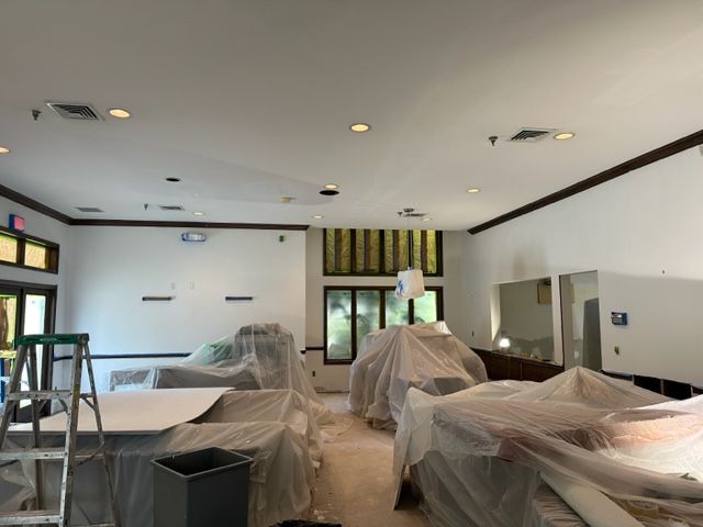 Furnitures covered in plastic