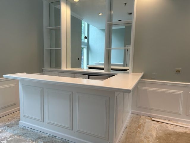 Countertop with white paint