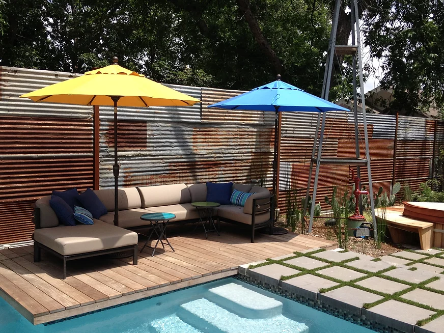 Eclectic pool and patio