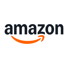 Amazon logo in black text with an orange smile arrow underneath