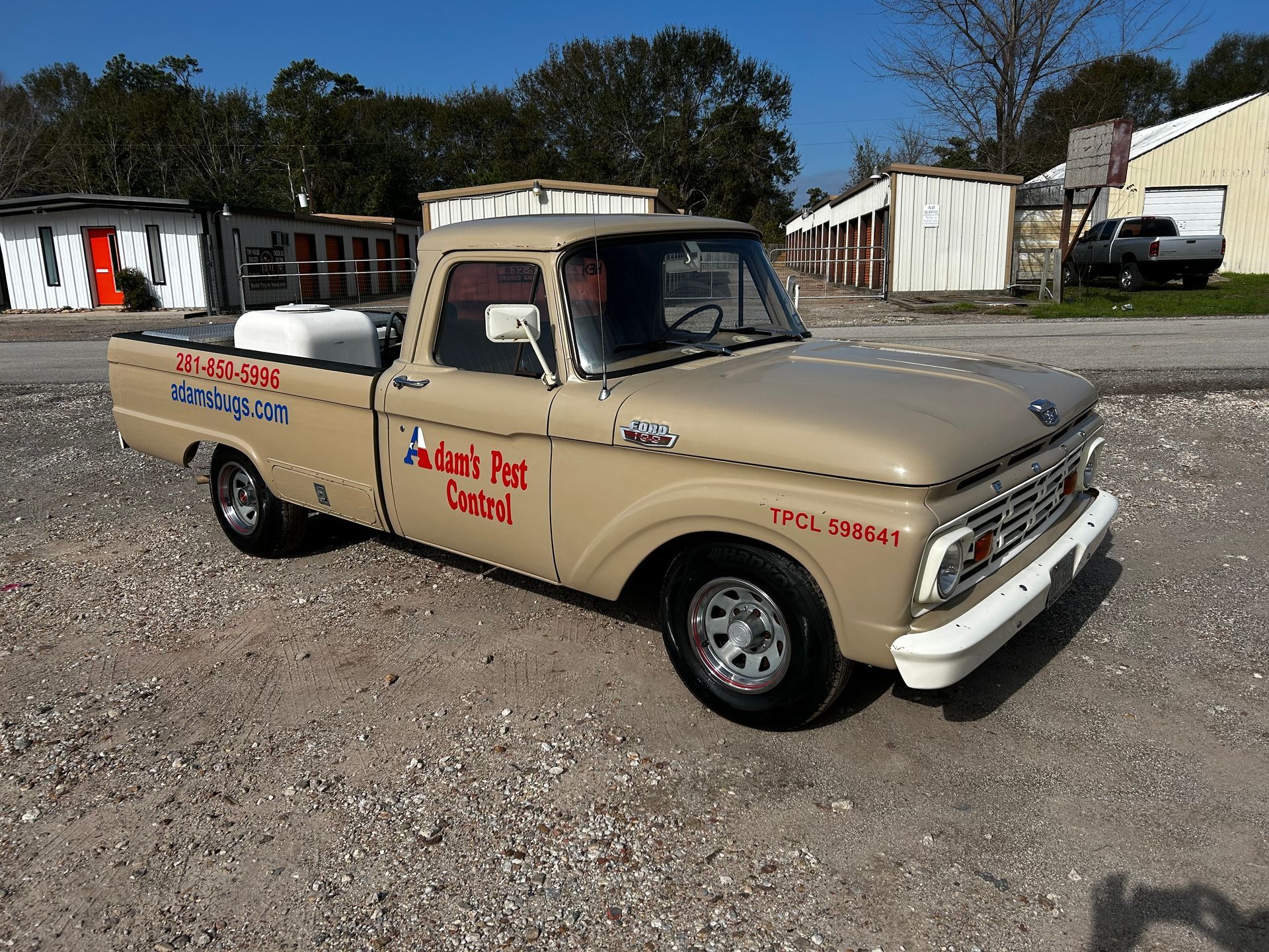 Tan 1965 Ford pickup truck with 