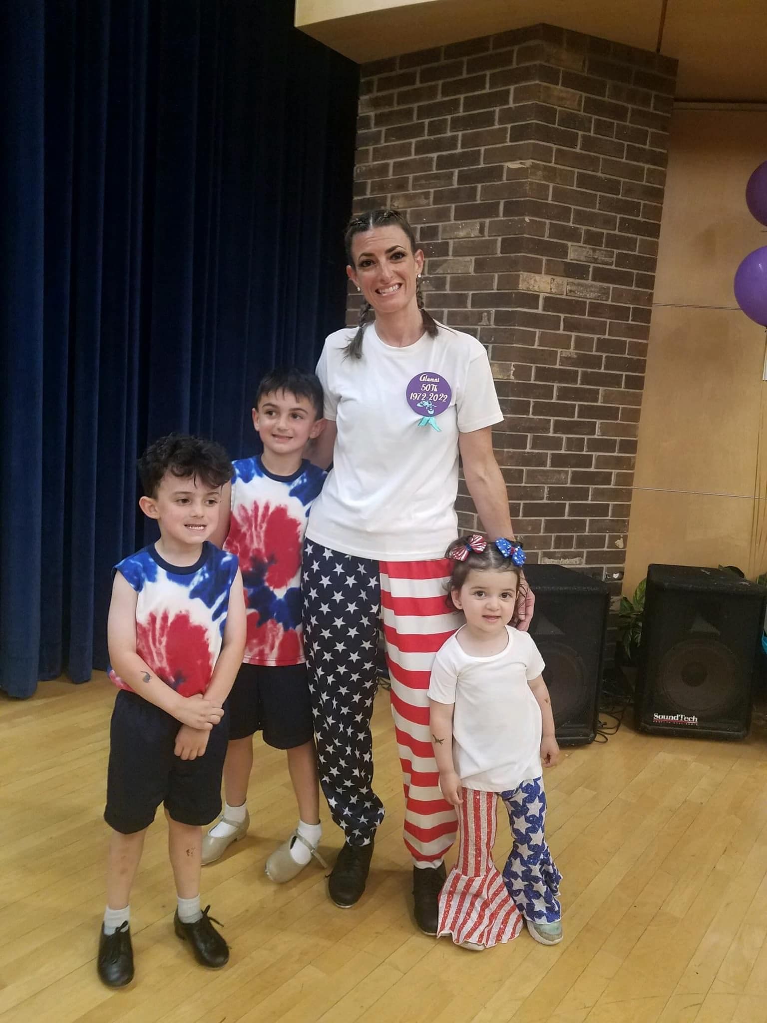 Dance instructor with kids