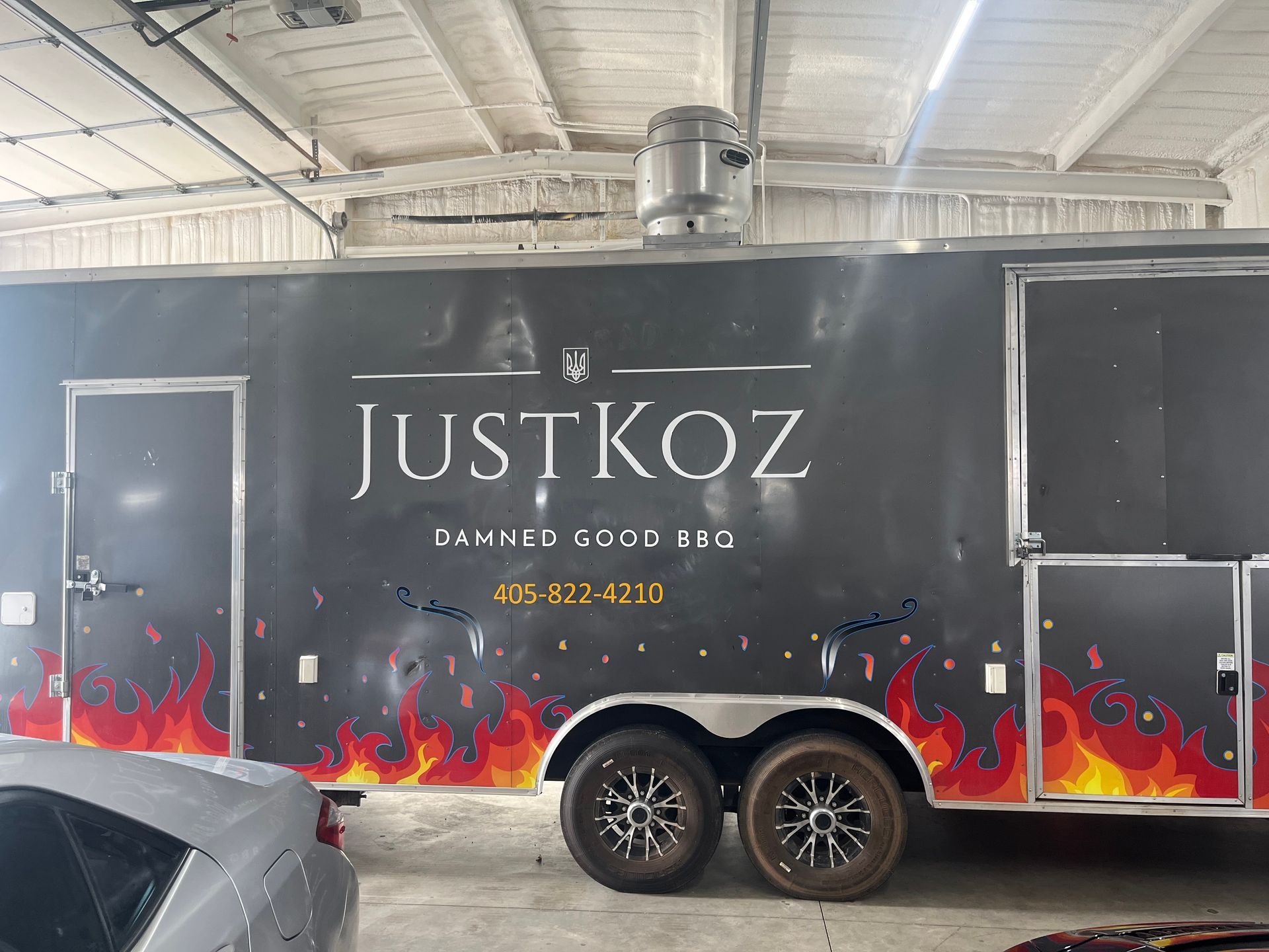 Black food truck with 