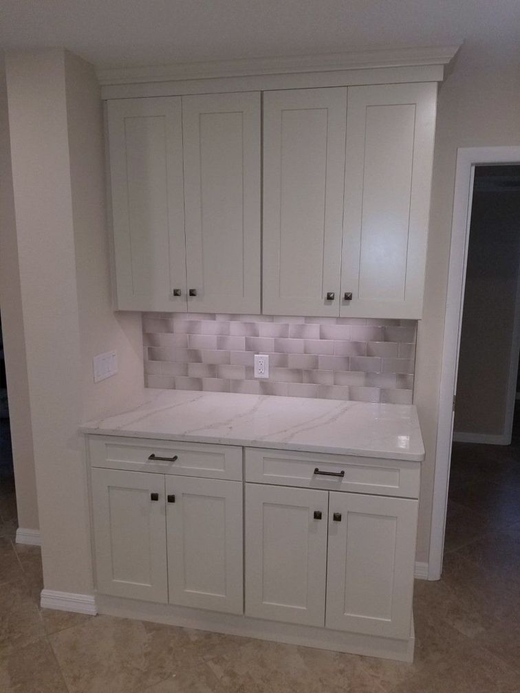 New kitchen cabinet painted white