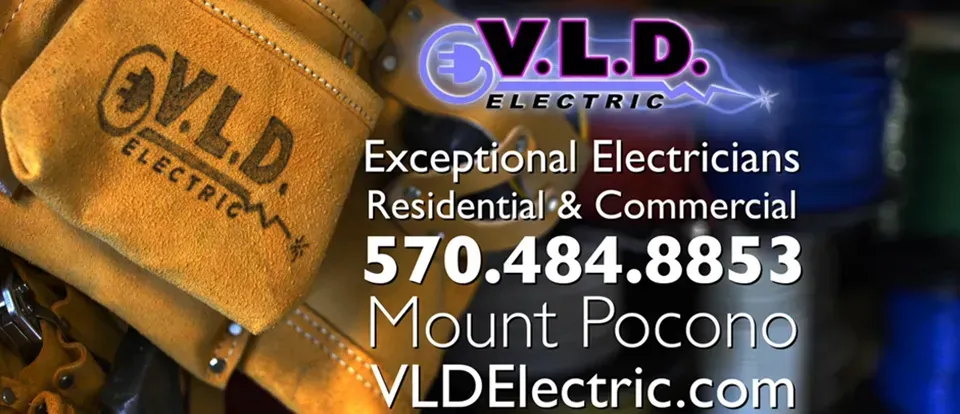 An advertisement for v.l.d. electric in mount pocono