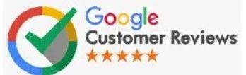 Google Customer Reviews logo with a checkmark and five stars.