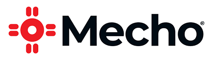The Mecho company logo, featuring a red icon of a circle with four pairs of bars, next to the word