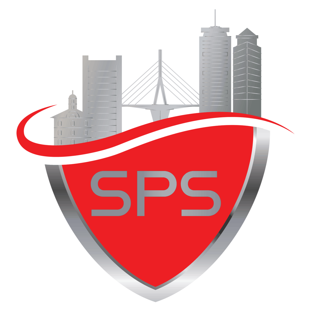 Logo with a red shield containing the letters
