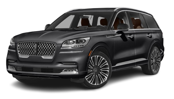 Dark gray Lincoln Aviator SUV.