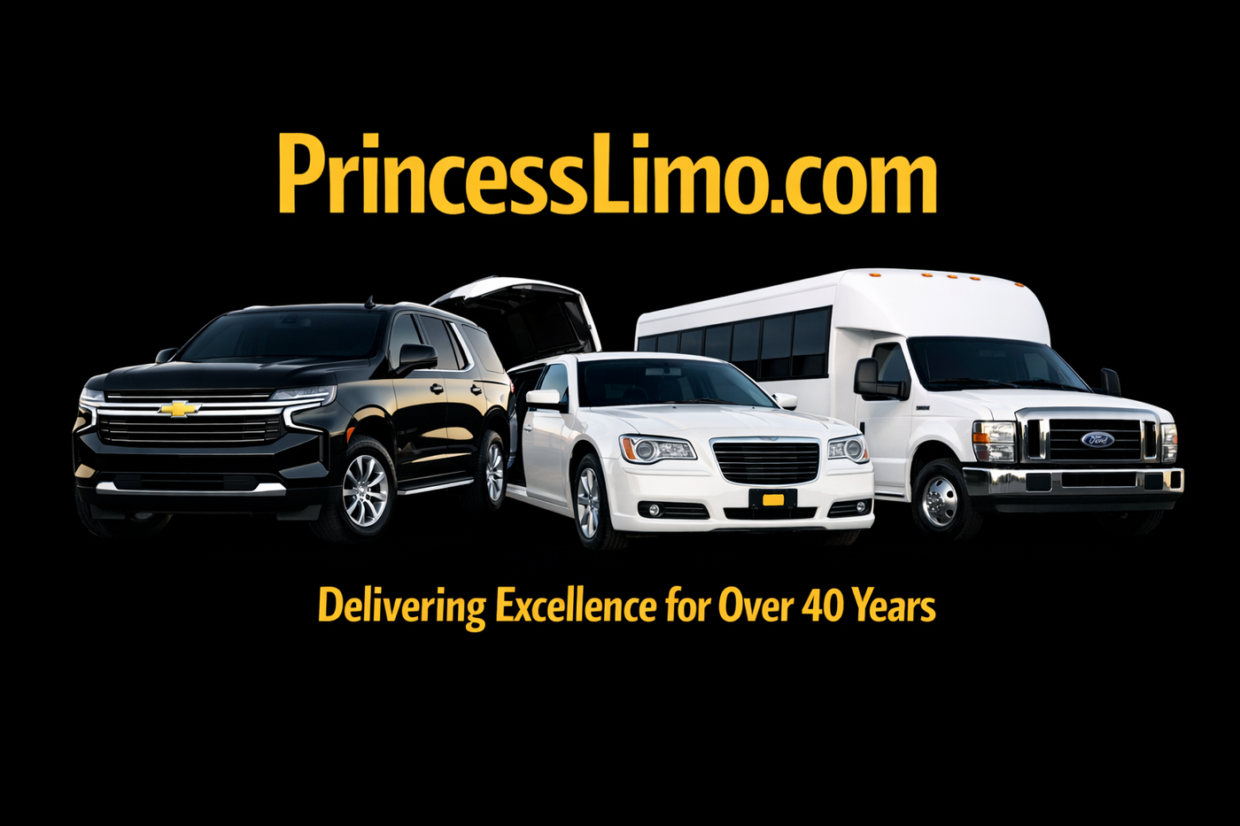 Black SUV, white sedan, white bus.