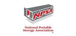 Logo of the National Portable Storage Association: Gray container with red