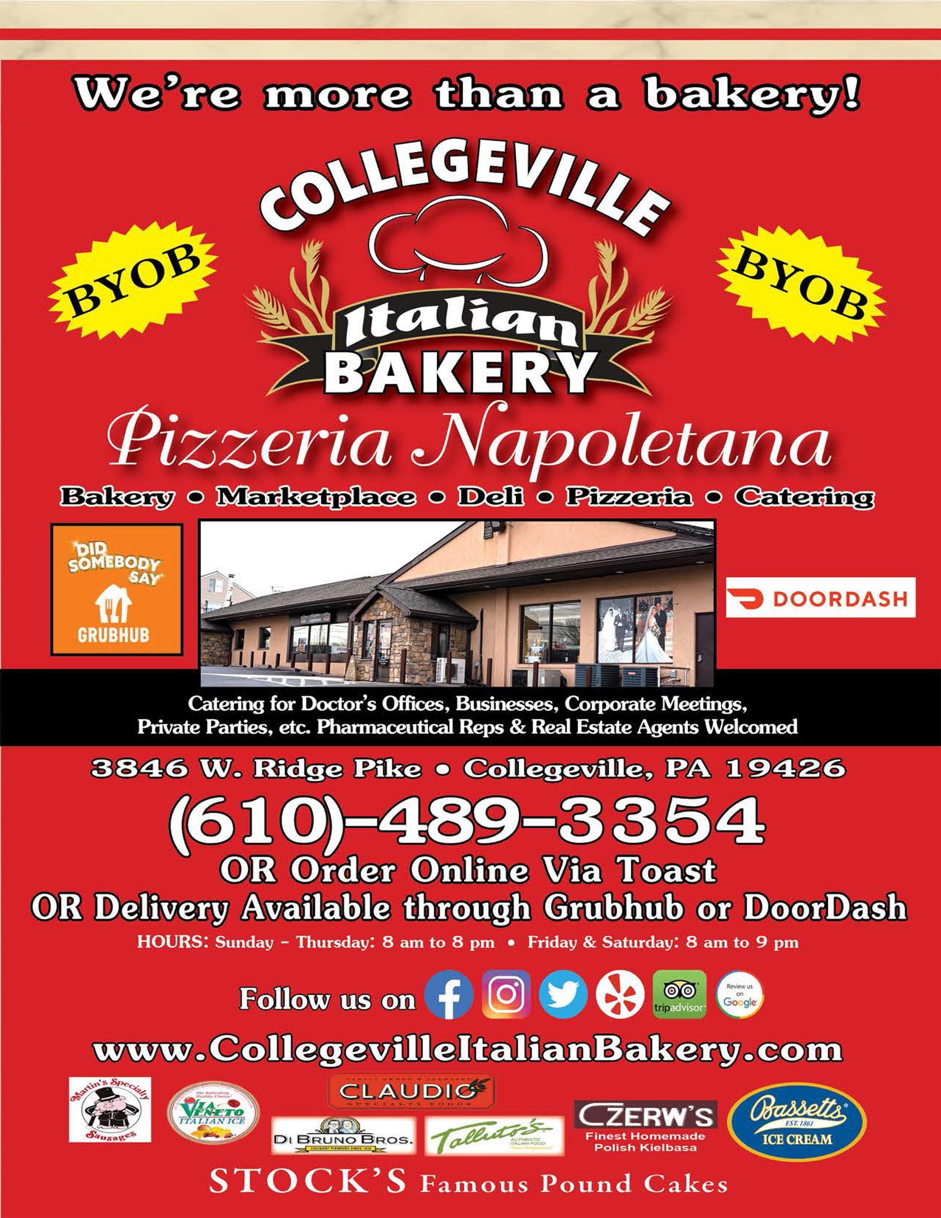 Collegeville Italian Bakery Pizzeria Napoletana Menu
