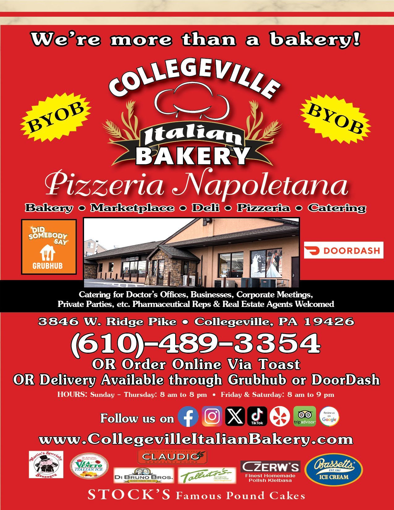 Collegeville Italian Bakery Pizzeria Napoletana Menu