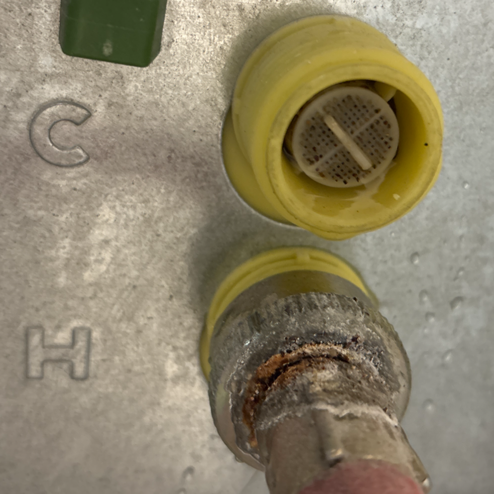 Close-up of a metal surface with 