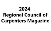 The logo for the regional council of carpenters magazine.