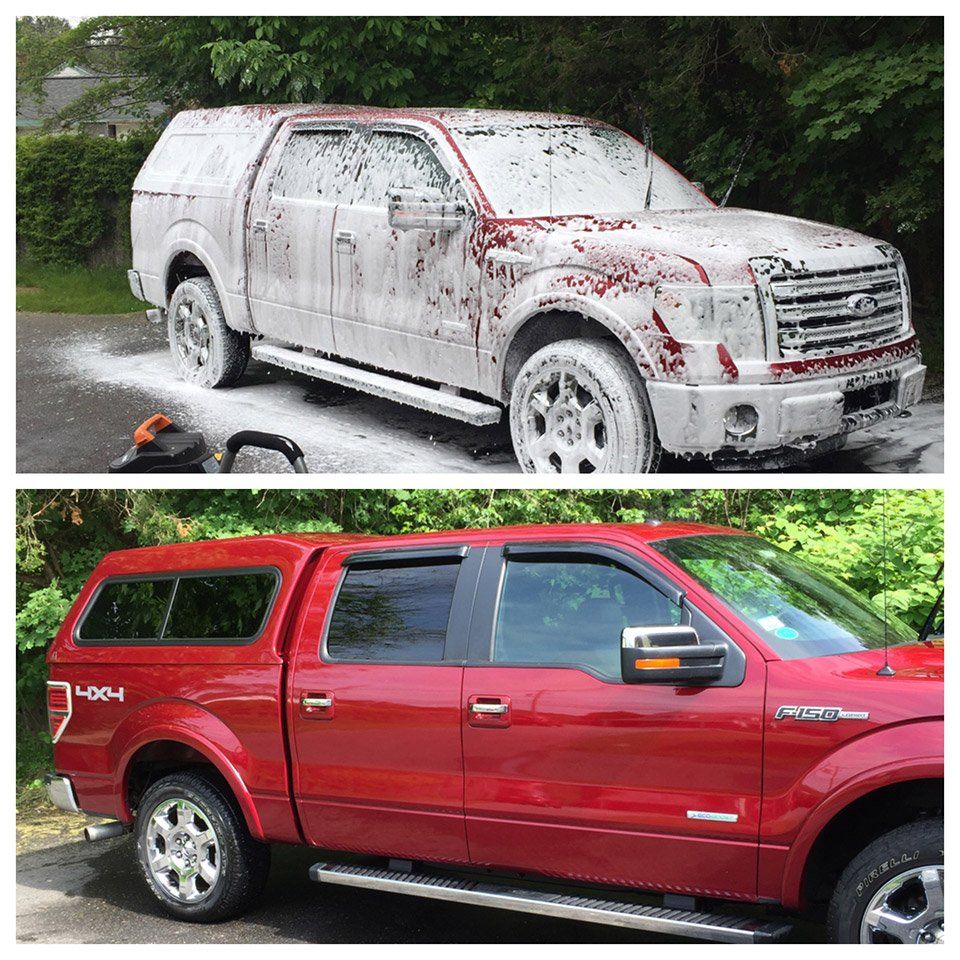Car before and after restoration