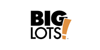 The big lots logo is black and orange on a white background.