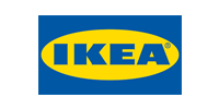 A blue and yellow ikea logo on a white background.