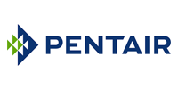The pentair logo is blue and green with an arrow pointing to the right.