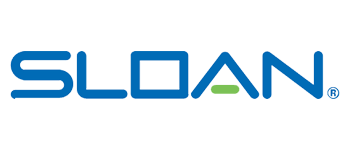 Sloan logo in blue, with a green horizontal line between the 