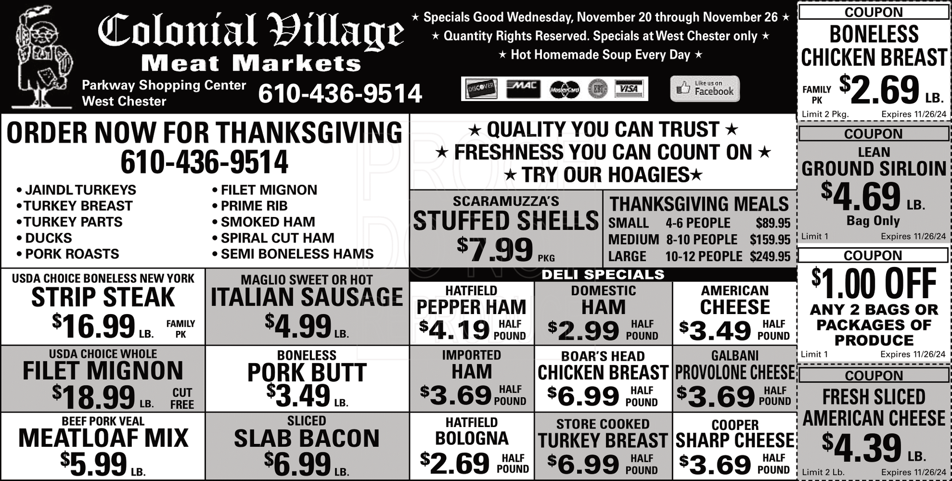 Colonial Village Meat Market Specials