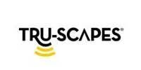 Tru-Scapes logo with black text and a yellow curved shape below.