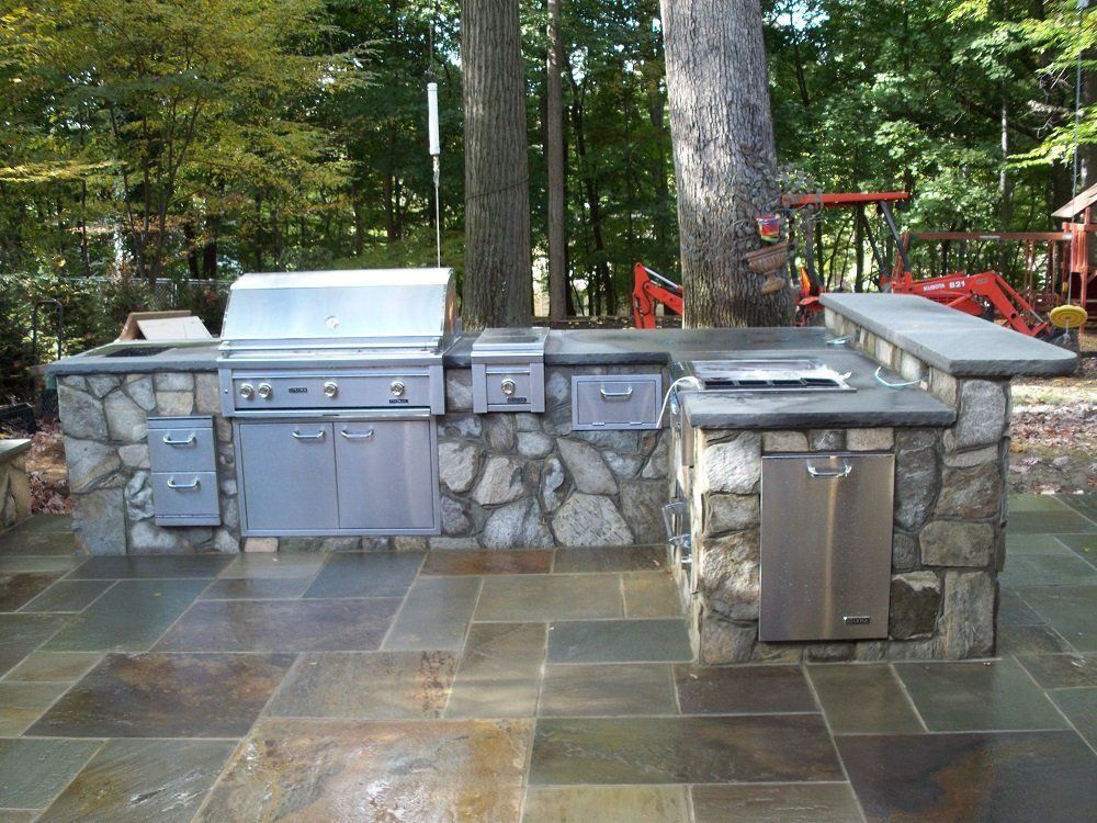 Patio services for outdoor kitchen