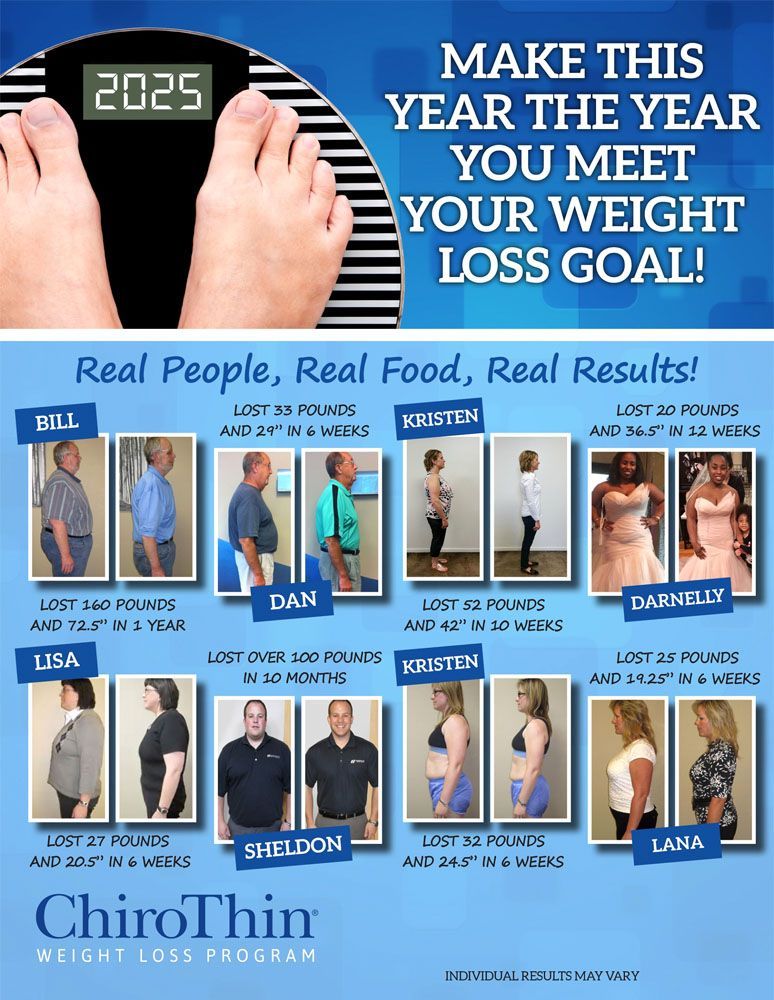 A poster that says make this year the year you meet your weight loss goal