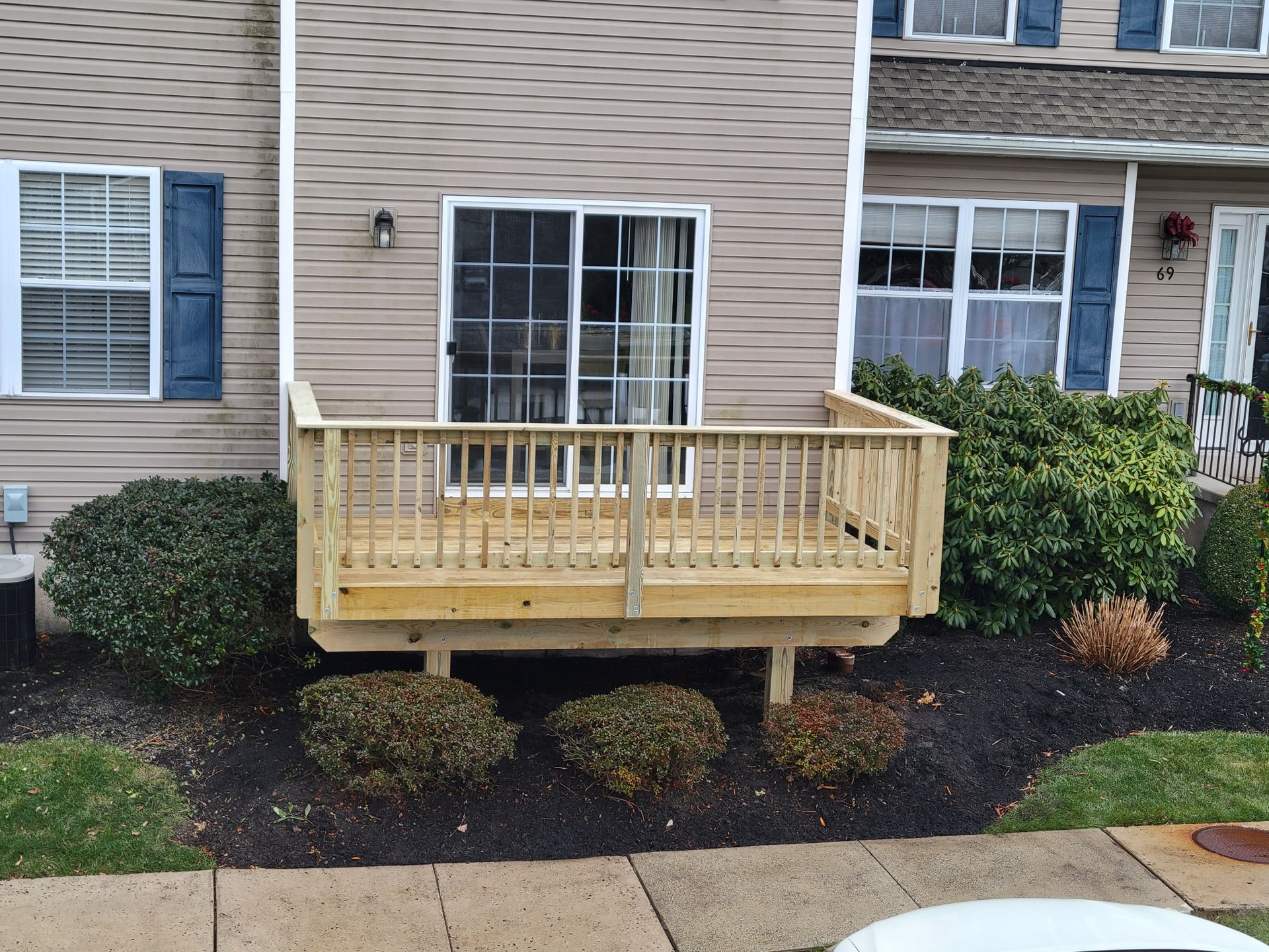 wooden deck back of house