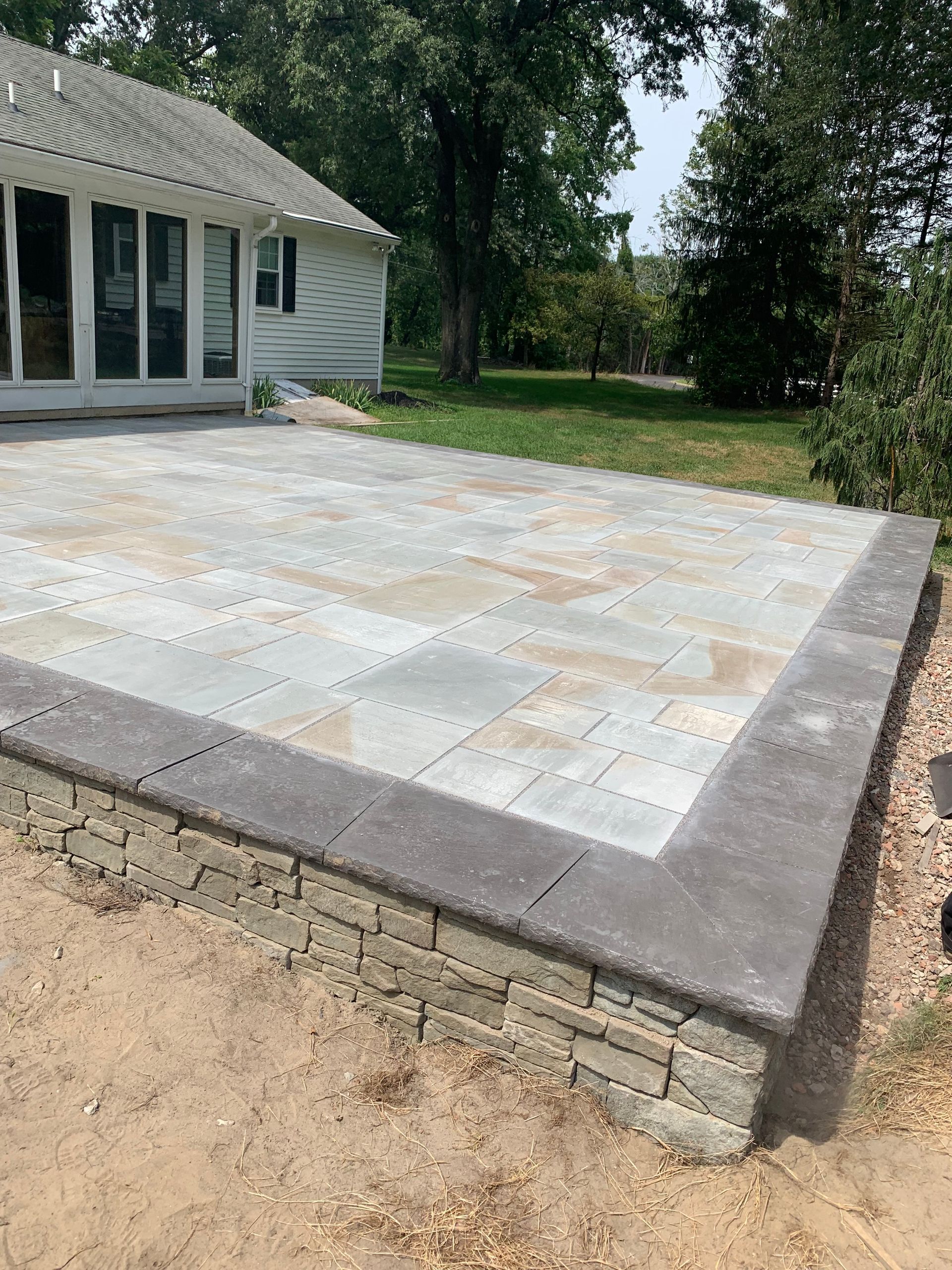 newly-installed elevated patio