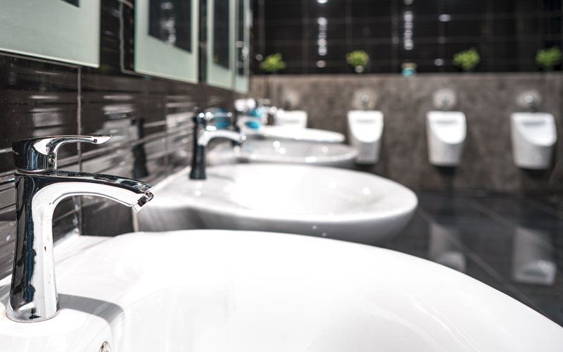 Commercial plumbing on rest room