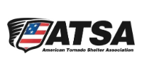 ATSA logo with stylized American flag and tornado shelter emblem on white background