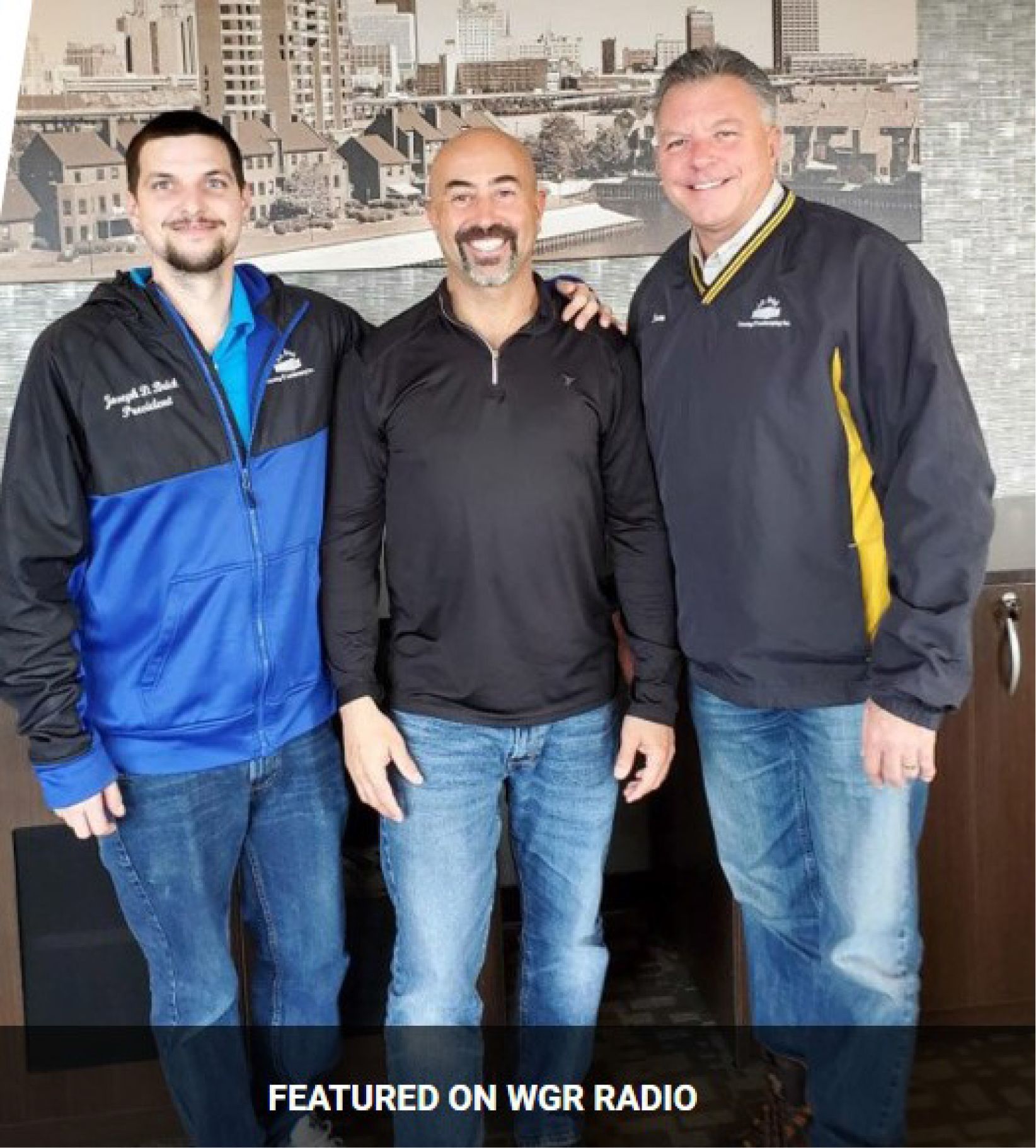 Three men are posing for a picture with the caption featured on WGR radio
