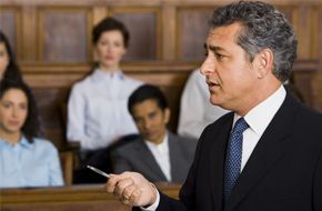Lawyer on a courtroom