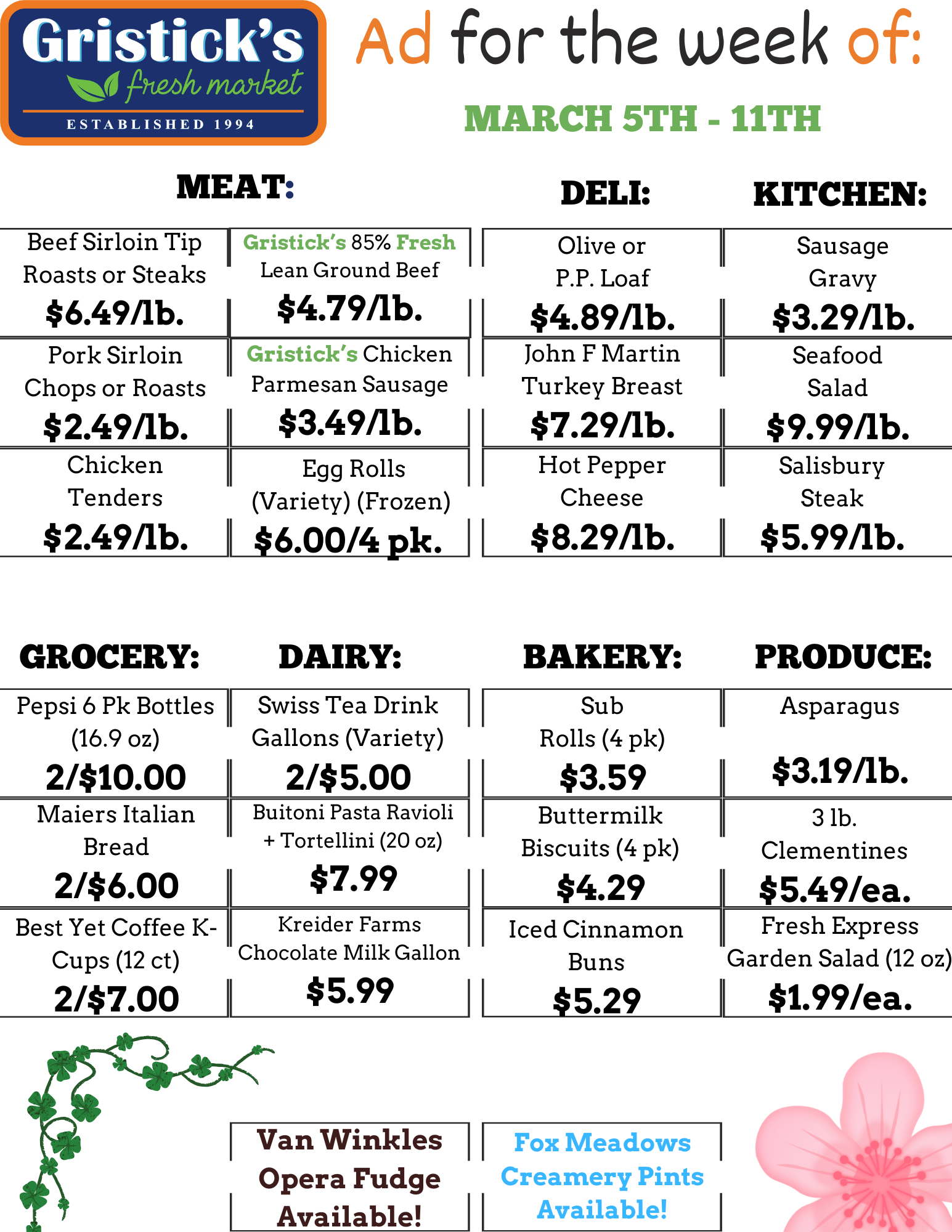 A grocery ad for the week of march 5th - 11th