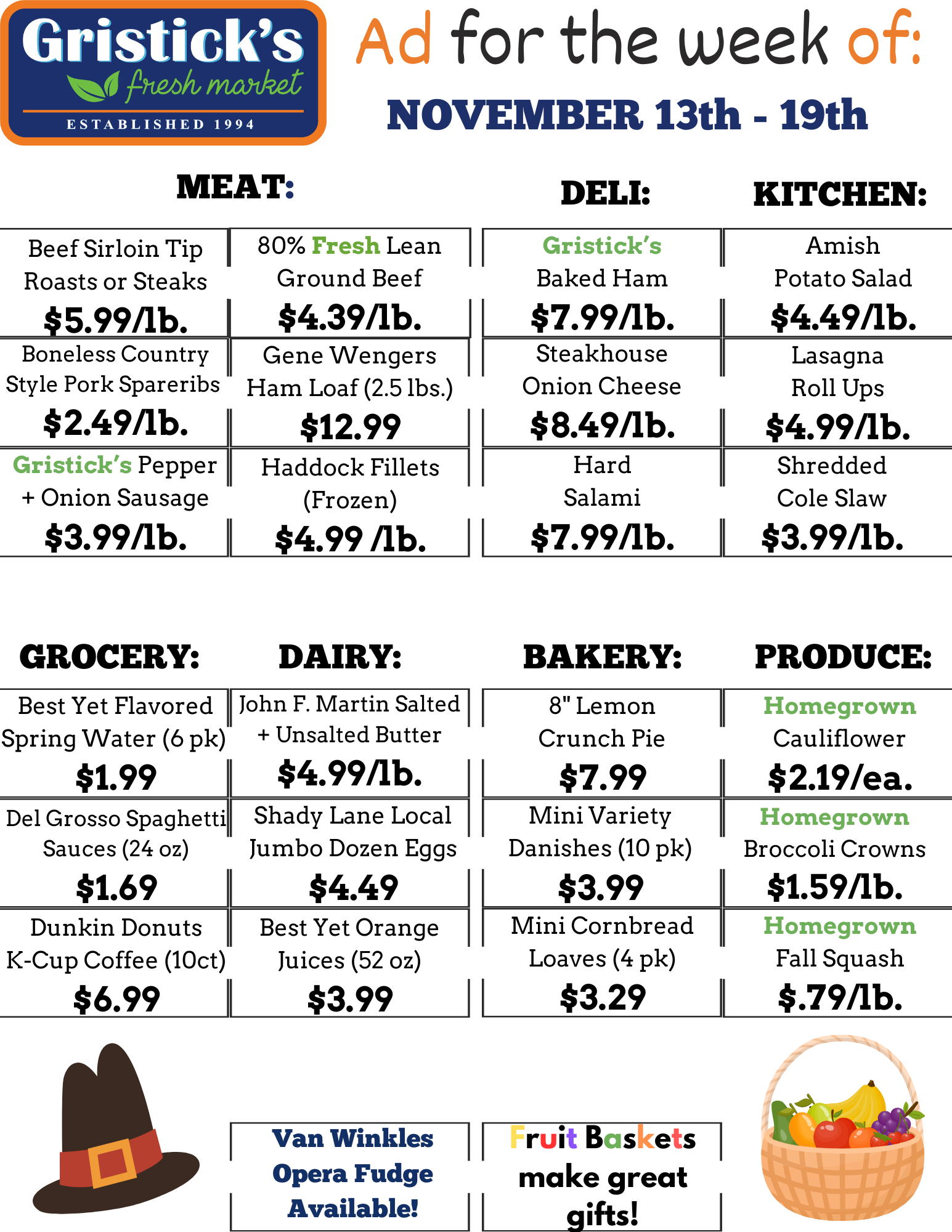 A grocery store ad for the week of November 13th - 19th