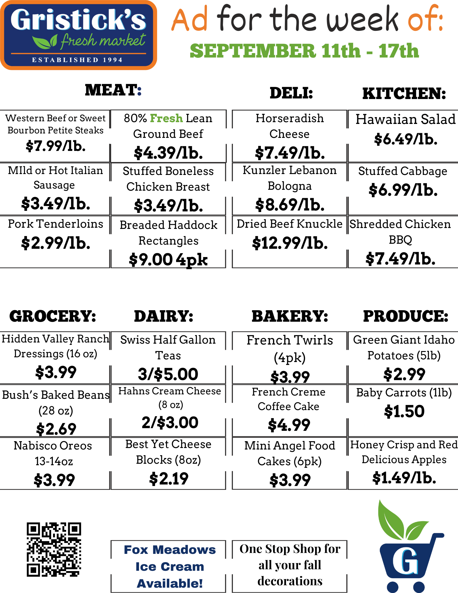 A grocery ad for the week of September 11th - 17th