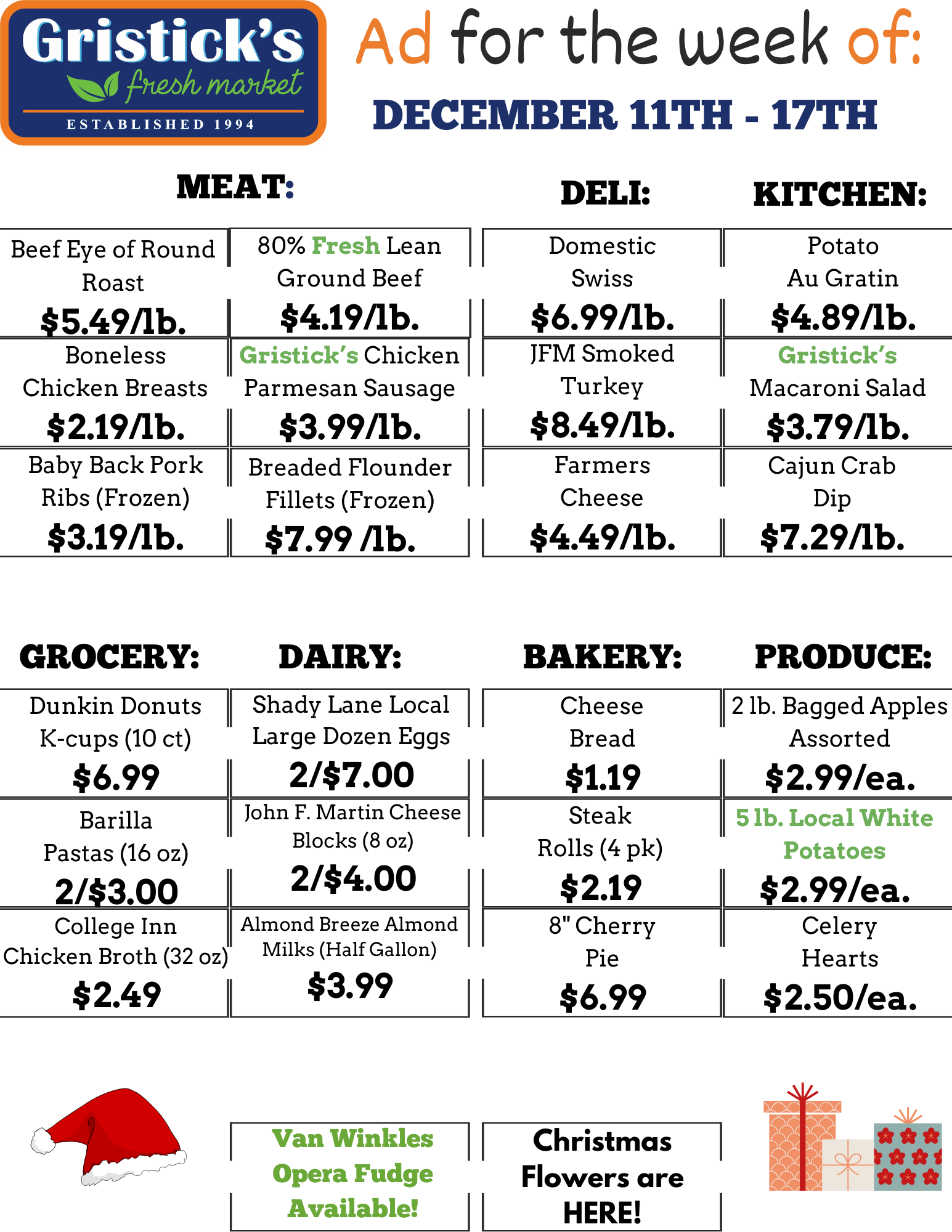 A grocery store ad for the week of December 11th - 17th