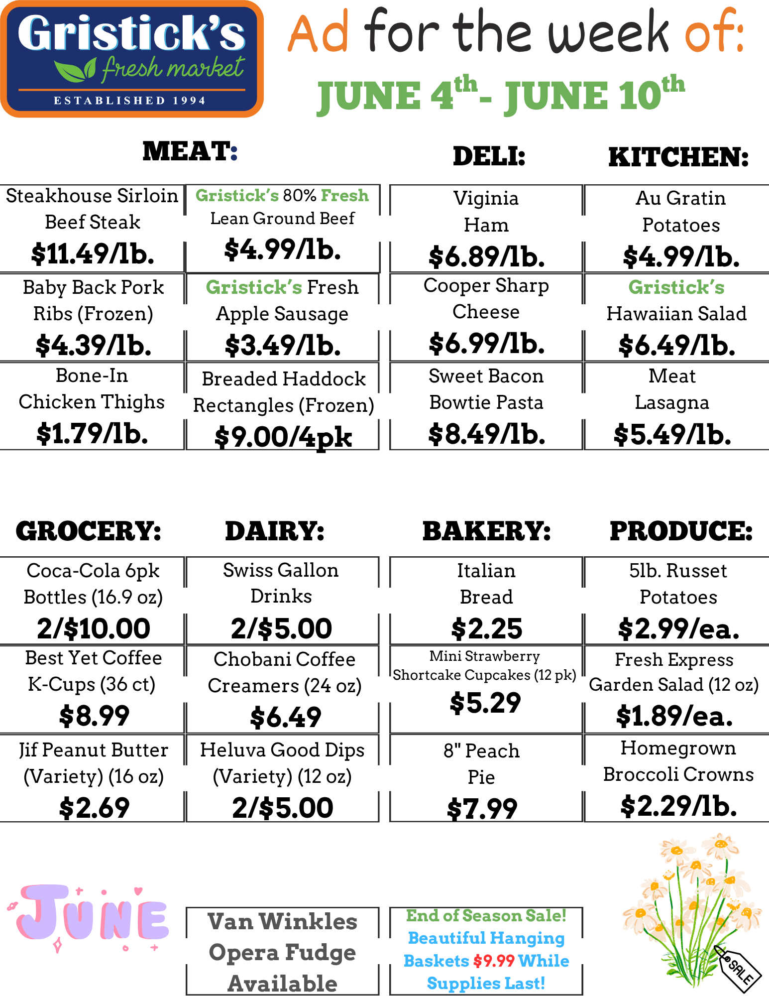 A grocery store ad for the week of June 4th - June 10th