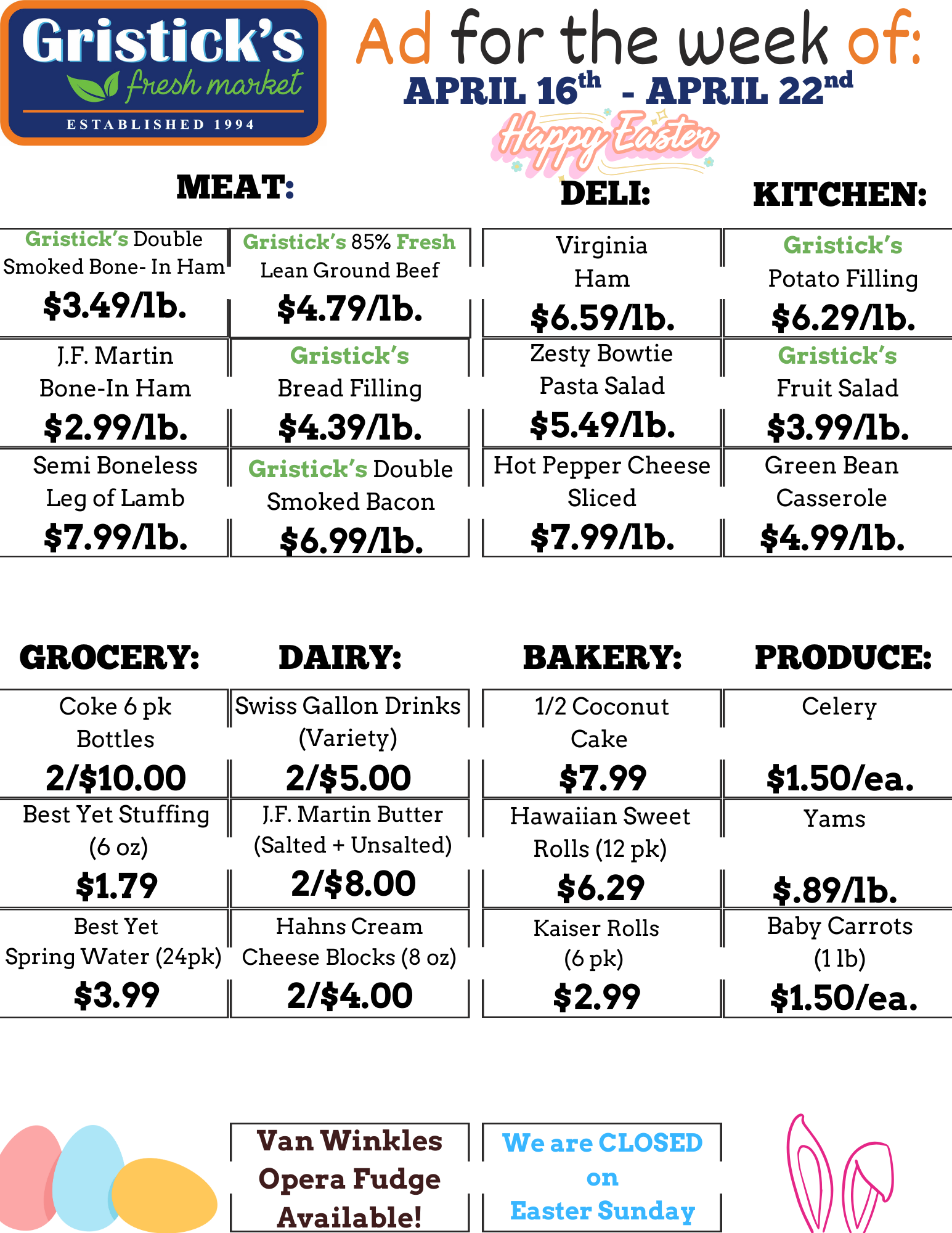 A grocery ad for the week of April 16th -22nd