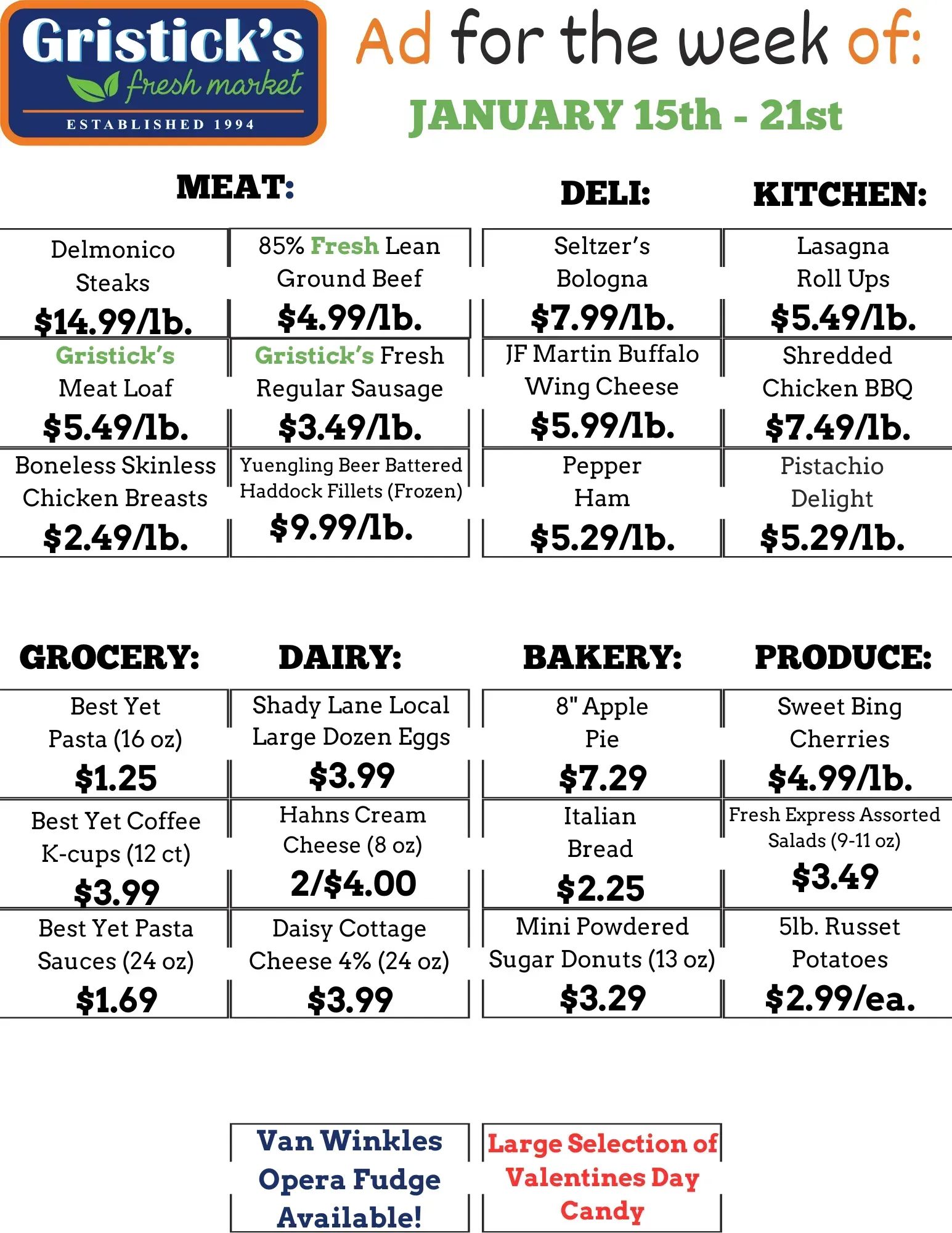 A grocery ad for the week of January 15th - 21st